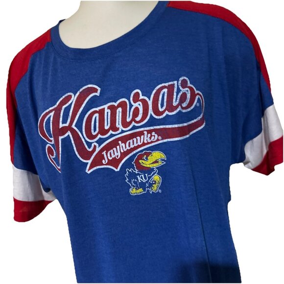 NEW Kansas Jayhawks KU Shirt Color Block Tee Women's M - Picture 6 of 10